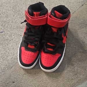 Nike Kids Black and Red High-Top Sneakers